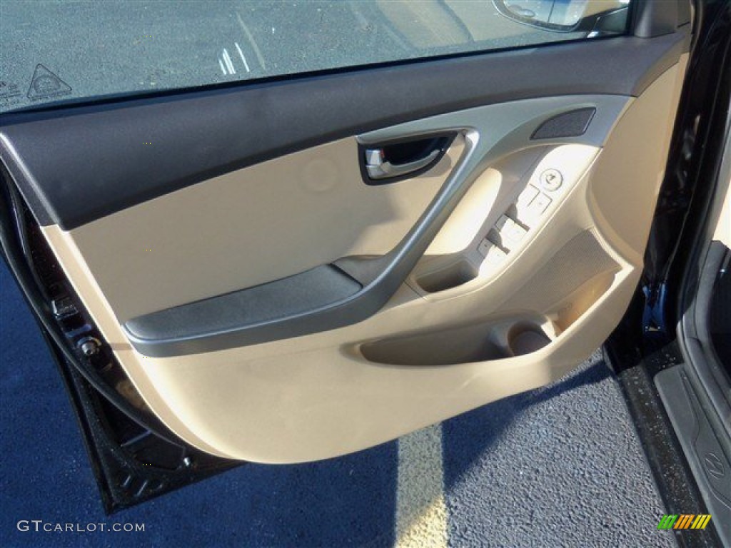 2013 Elantra GLS - Midnight Black / Beige photo #7