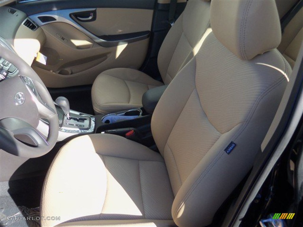2013 Elantra GLS - Midnight Black / Beige photo #9