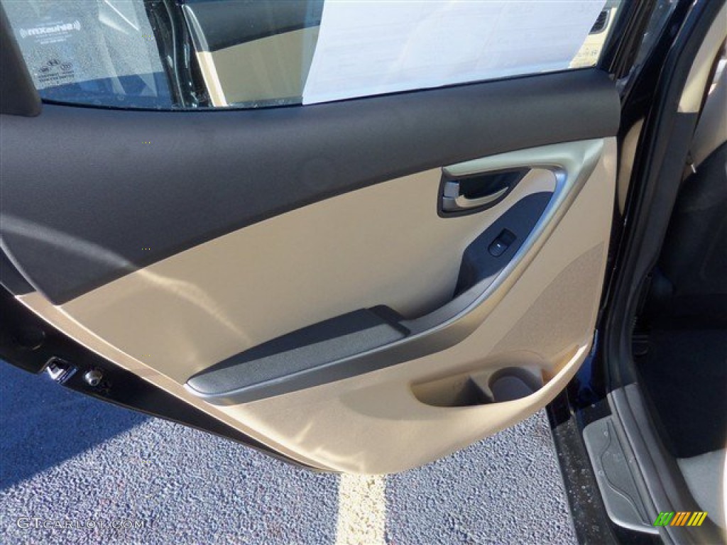 2013 Elantra GLS - Midnight Black / Beige photo #10