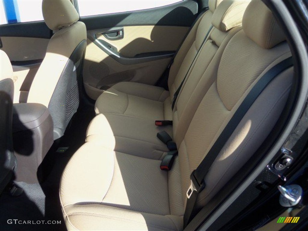2013 Elantra GLS - Midnight Black / Beige photo #11