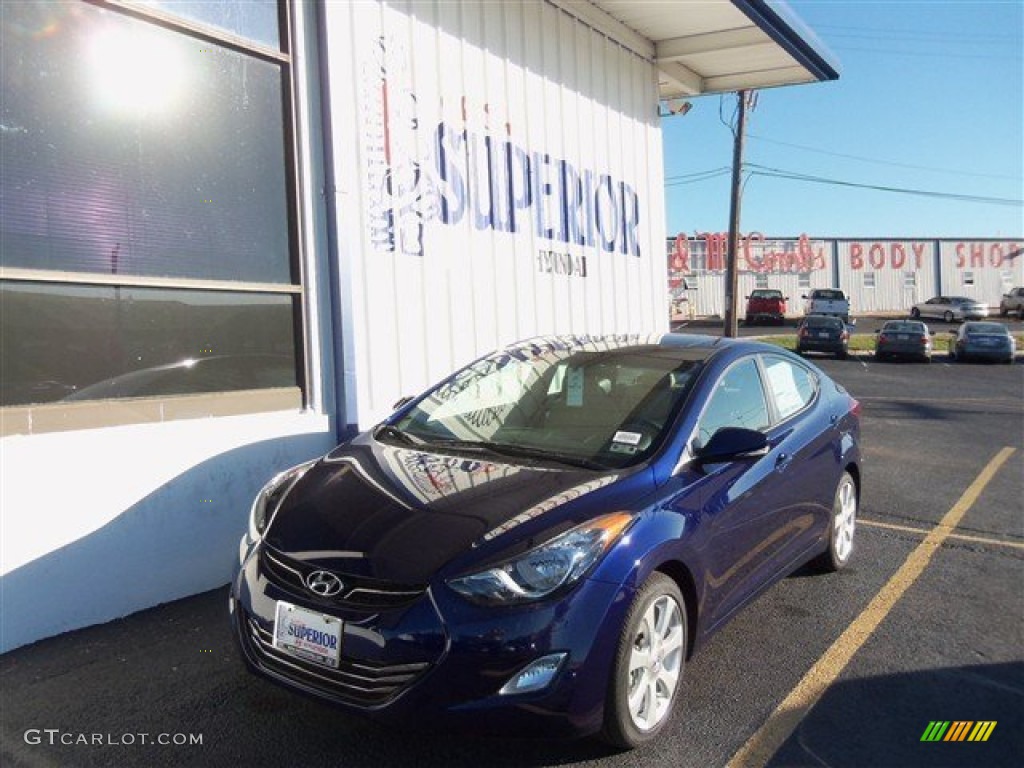2013 Elantra Limited - Indigo Night / Beige photo #1