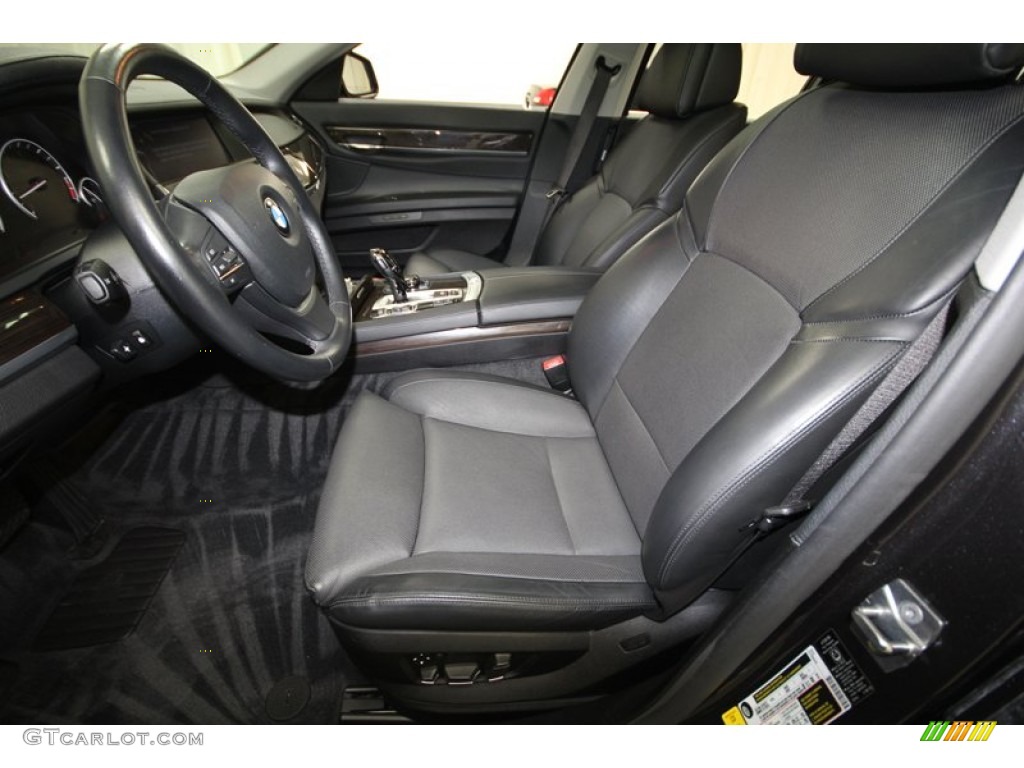 Black Nappa Leather Interior 2009 BMW 7 Series 750i Sedan Photo #73337302