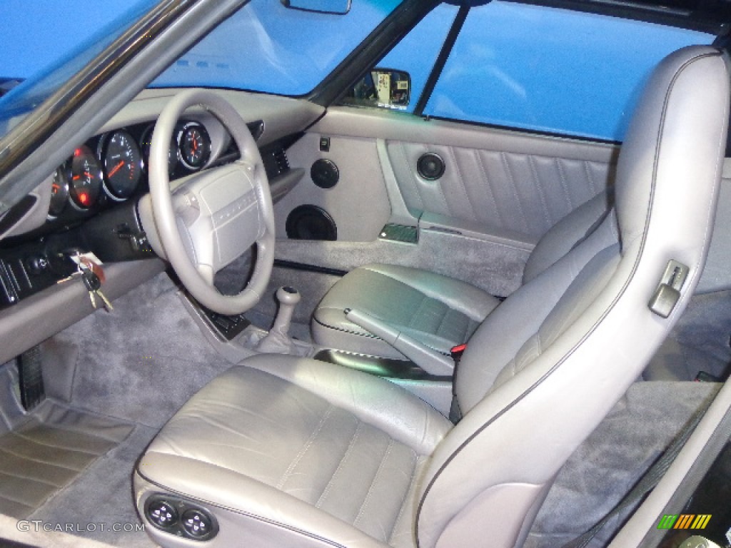 Classic Grey Interior 1991 Porsche 911 Carrera 4 Targa Photo #73337825