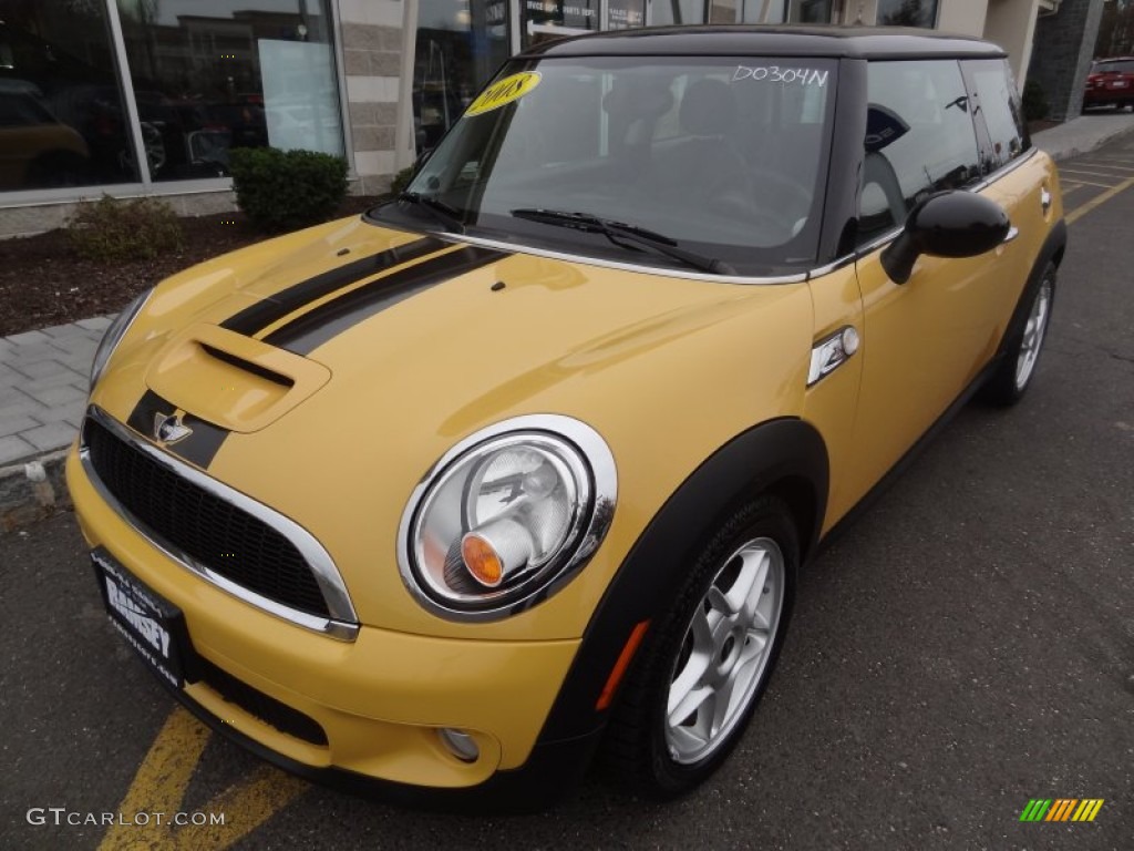 2008 Cooper S Hardtop - Mellow Yellow / Grey/Black photo #1