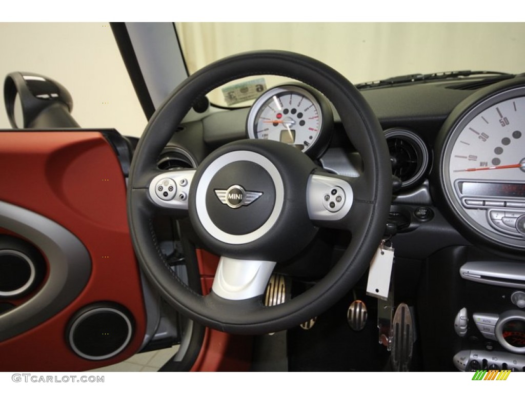 2007 Mini Cooper S Hardtop Lounge Redwood Steering Wheel Photo #73339908