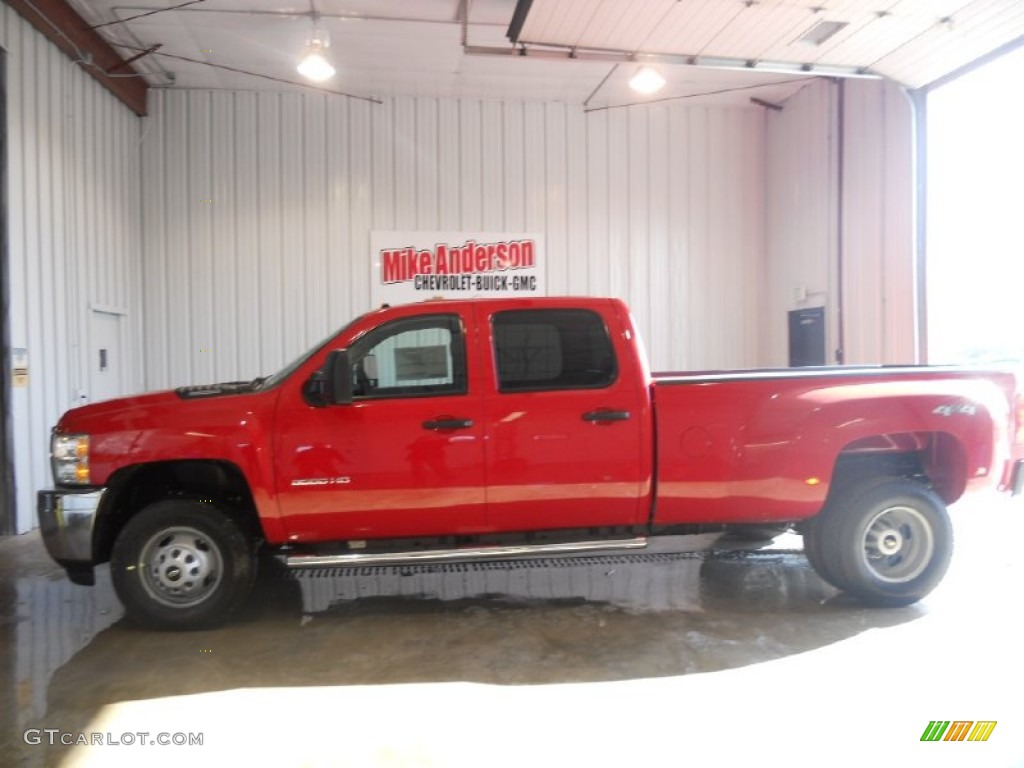 2013 Silverado 3500HD LS Crew Cab 4x4 Dually - Victory Red / Dark Titanium photo #1