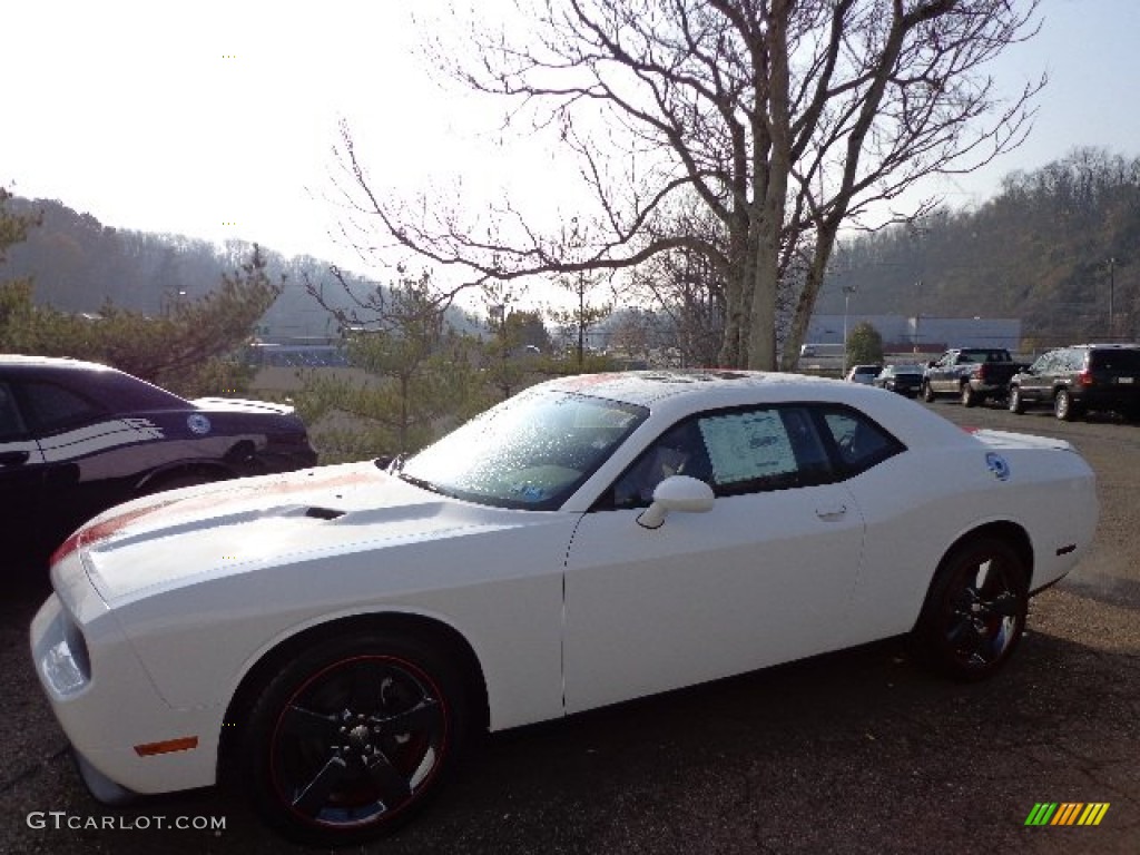 2013 Challenger Rallye Redline - Bright White / Radar Red/Dark Slate Gray photo #1