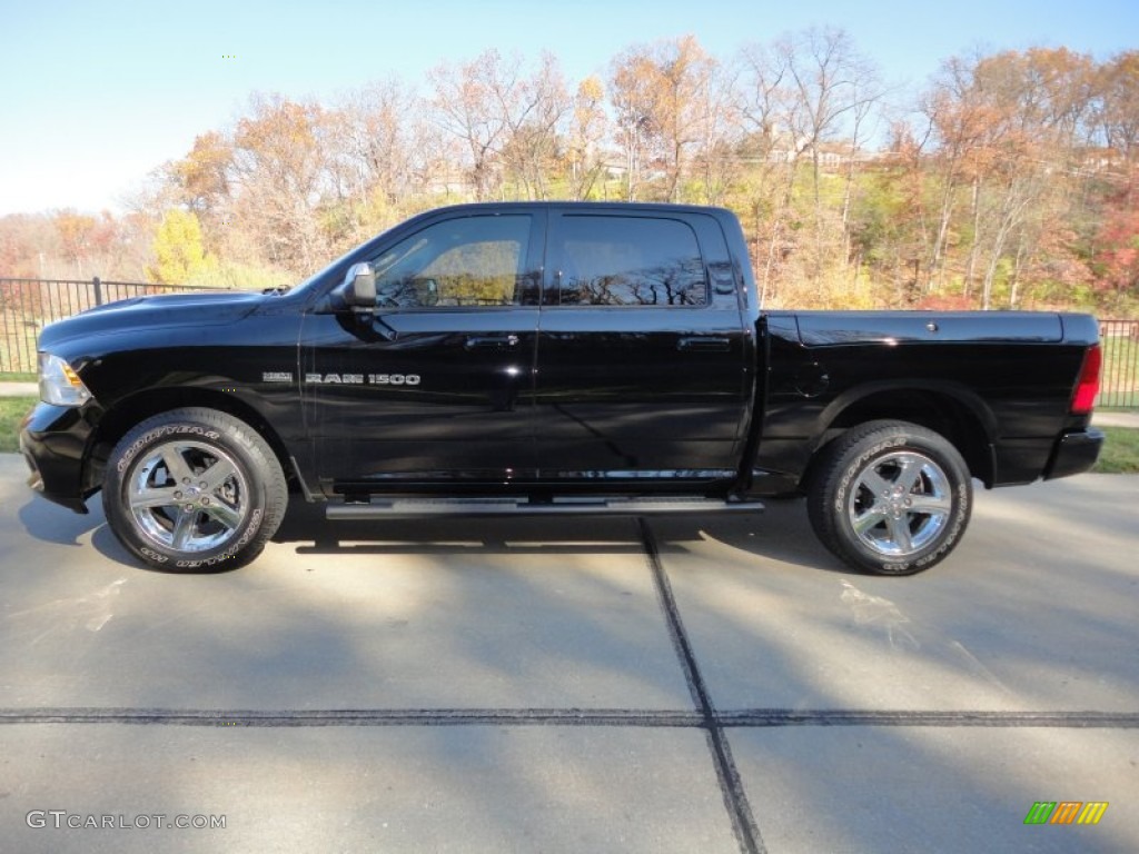Black 2012 Dodge Ram 1500 Sport Crew Cab 4x4 Exterior Photo #73350113