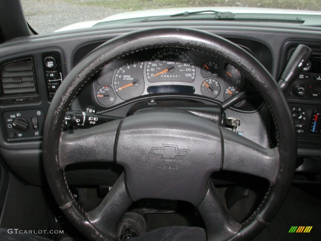 2006 Chevrolet Silverado 1500 LT Crew Cab 4x4 Dark Charcoal Steering Wheel Photo #73350248
