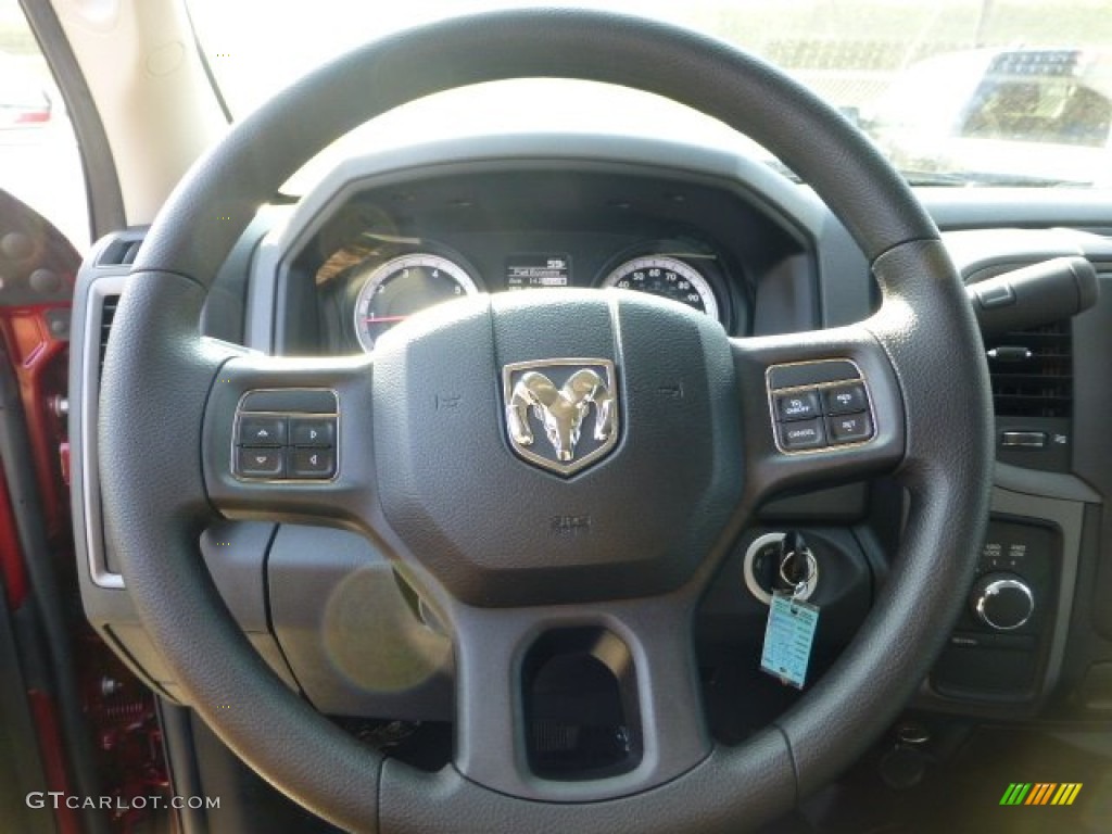 2013 Ram 1500 Express Quad Cab 4x4 Black/Diesel Gray Steering Wheel Photo #73350733