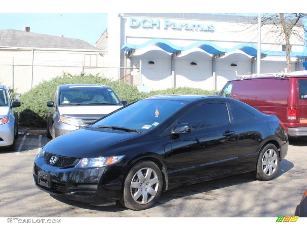 2011 Civic LX Coupe - Crystal Black Pearl / Gray photo #1