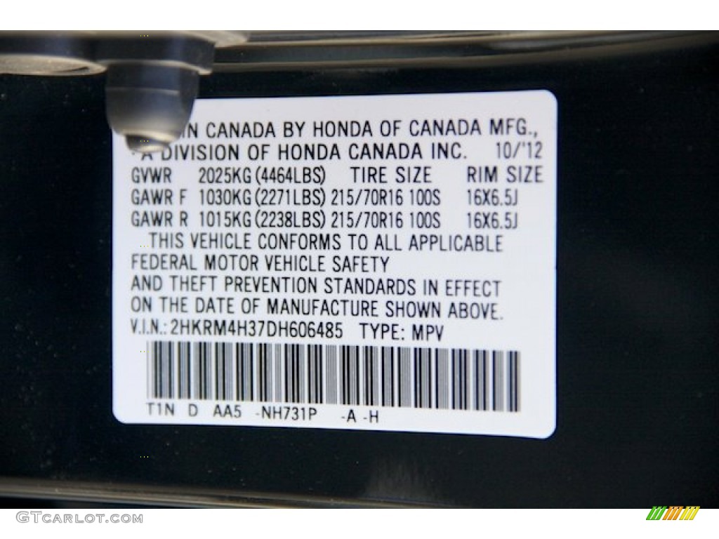 2013 CR-V LX AWD - Crystal Black Pearl / Black photo #19