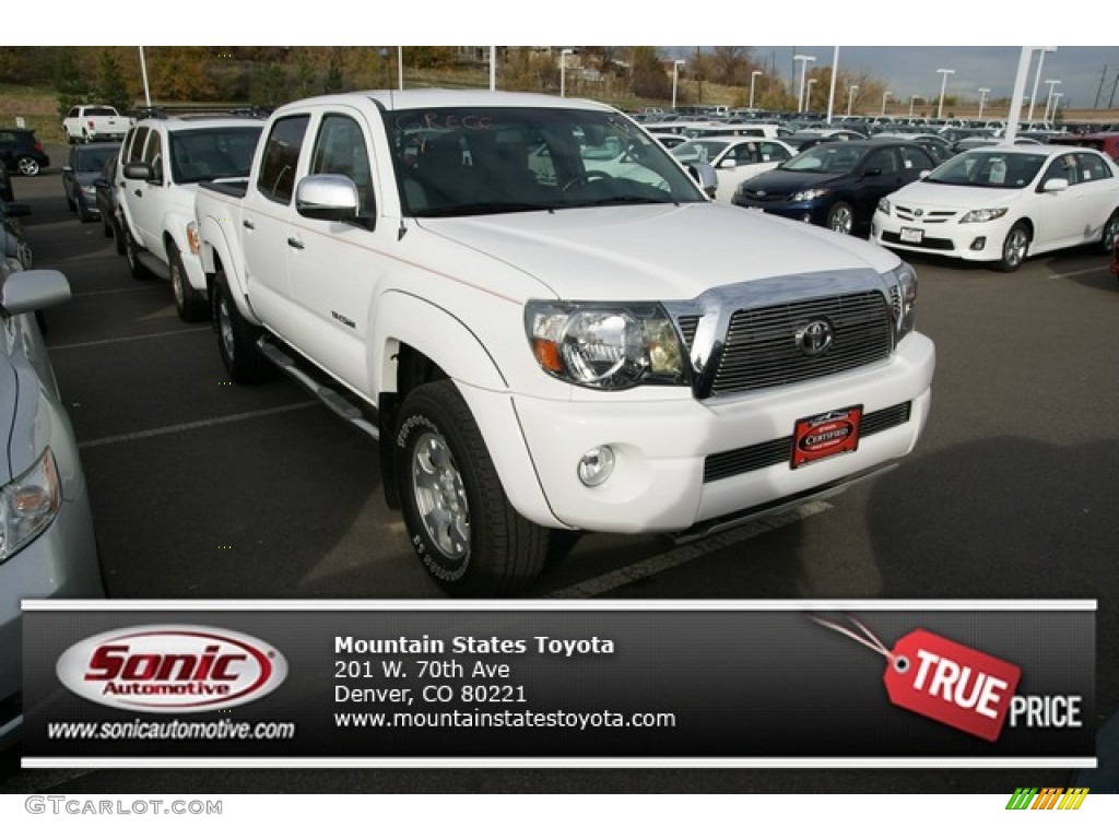 2010 Tacoma V6 SR5 TRD Double Cab 4x4 - Super White / Graphite photo #1