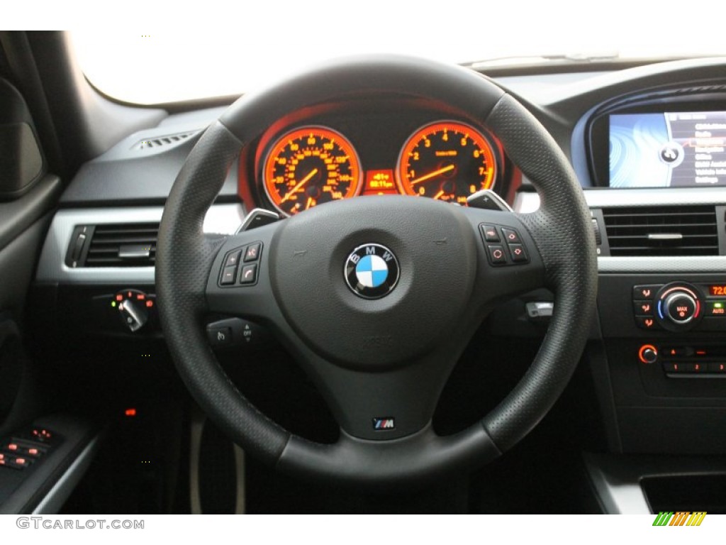 2011 BMW 3 Series 335i Sedan Black Steering Wheel Photo #73354720