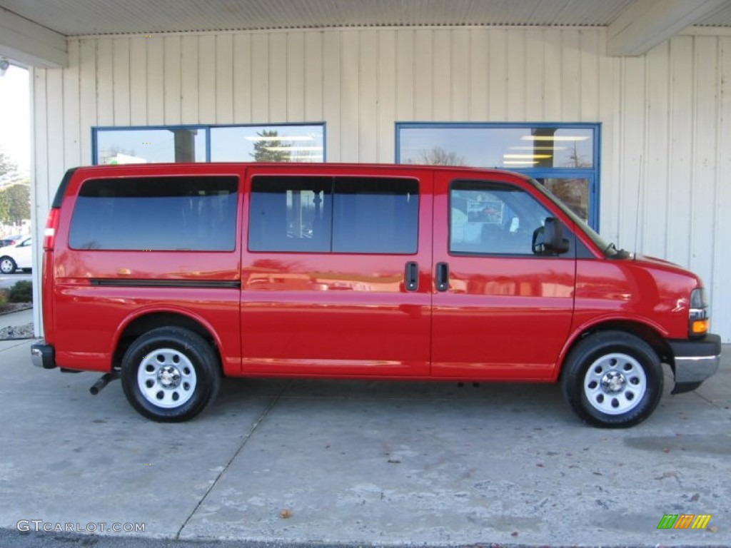 Victory Red 2013 Chevrolet Express LT 1500 AWD Passenger Van Exterior Photo #73355246