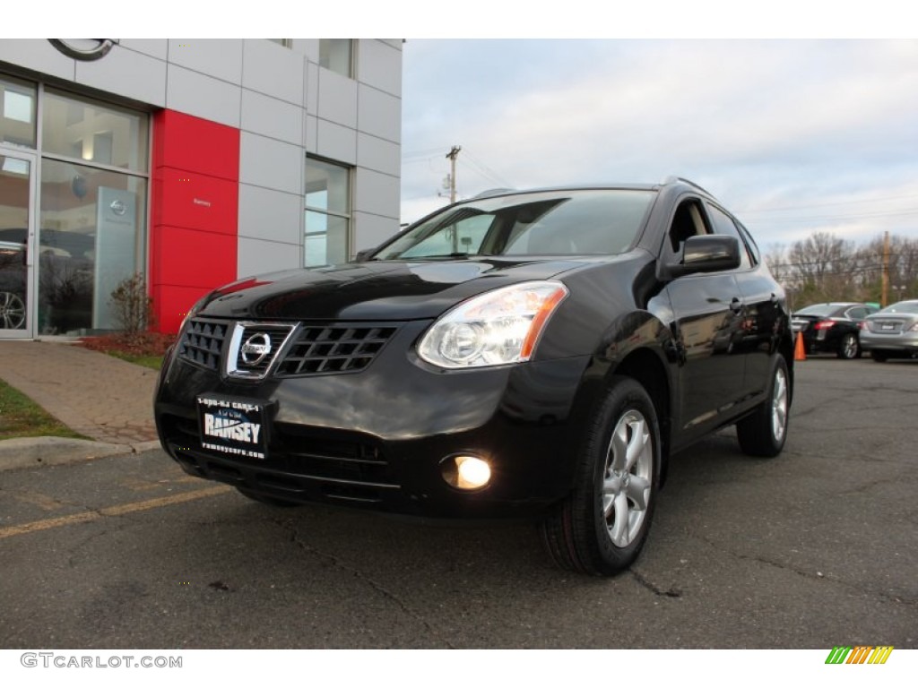 2009 Rogue SL AWD - Wicked Black / Black/Red photo #1