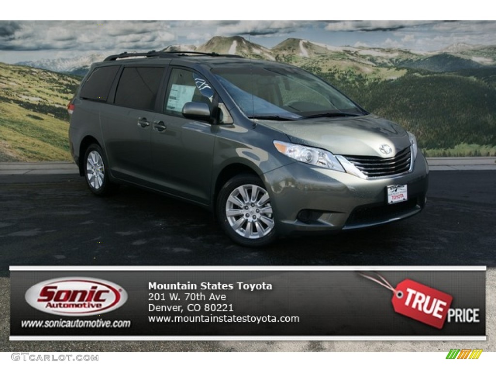 2013 Sienna LE AWD - Cypress Green Pearl / Bisque photo #1