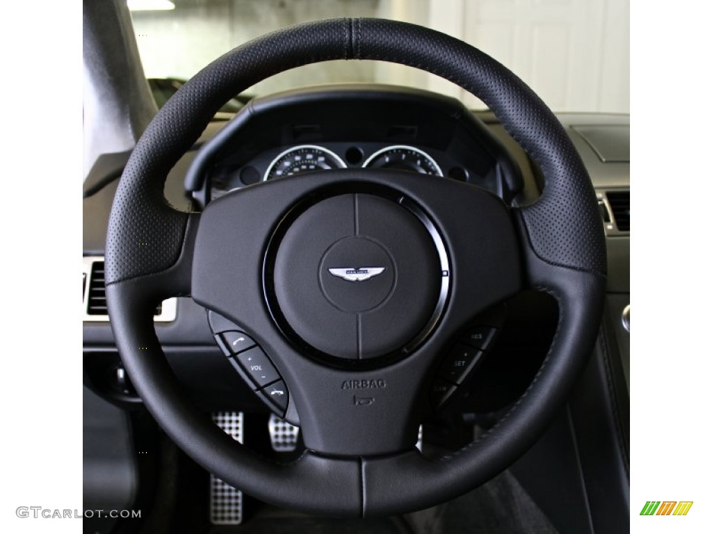 2009 Aston Martin DBS Coupe Obsidian Black Steering Wheel Photo #73360831