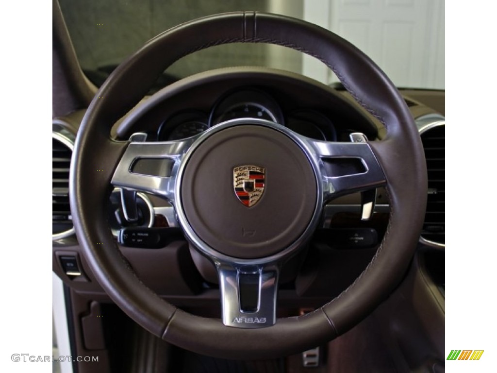 2011 Porsche Cayenne Turbo Umber Brown Steering Wheel Photo #73363002