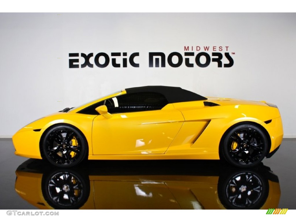 2008 Gallardo Spyder - Giallo Midas (Yellow) / Nero Perseus photo #3
