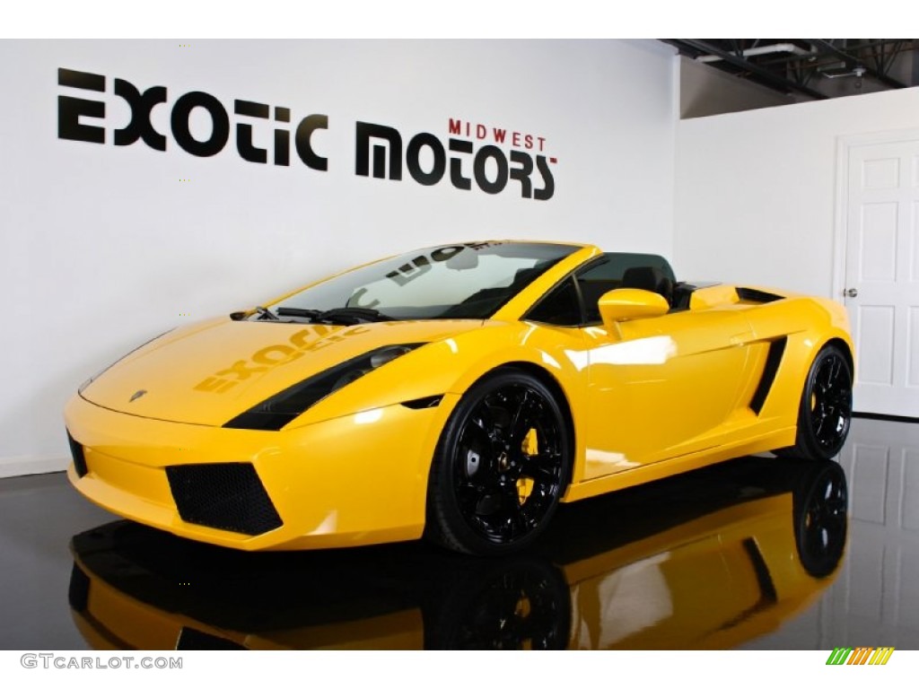 2008 Gallardo Spyder - Giallo Midas (Yellow) / Nero Perseus photo #10