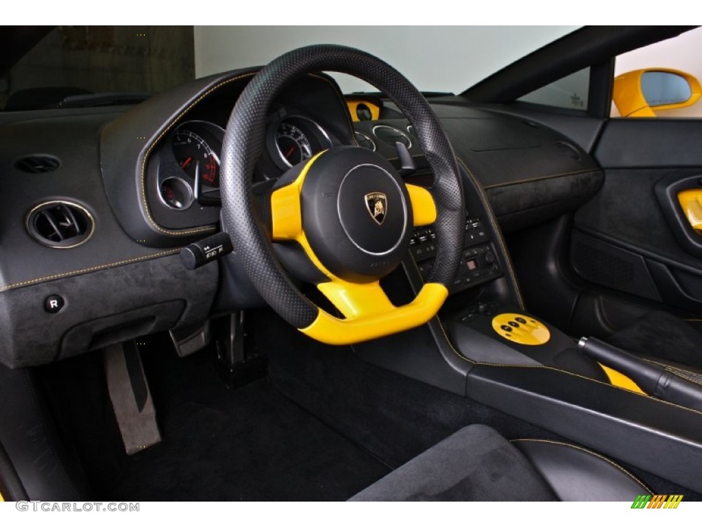 2008 Lamborghini Gallardo Spyder Nero Perseus Steering Wheel Photo #73366454