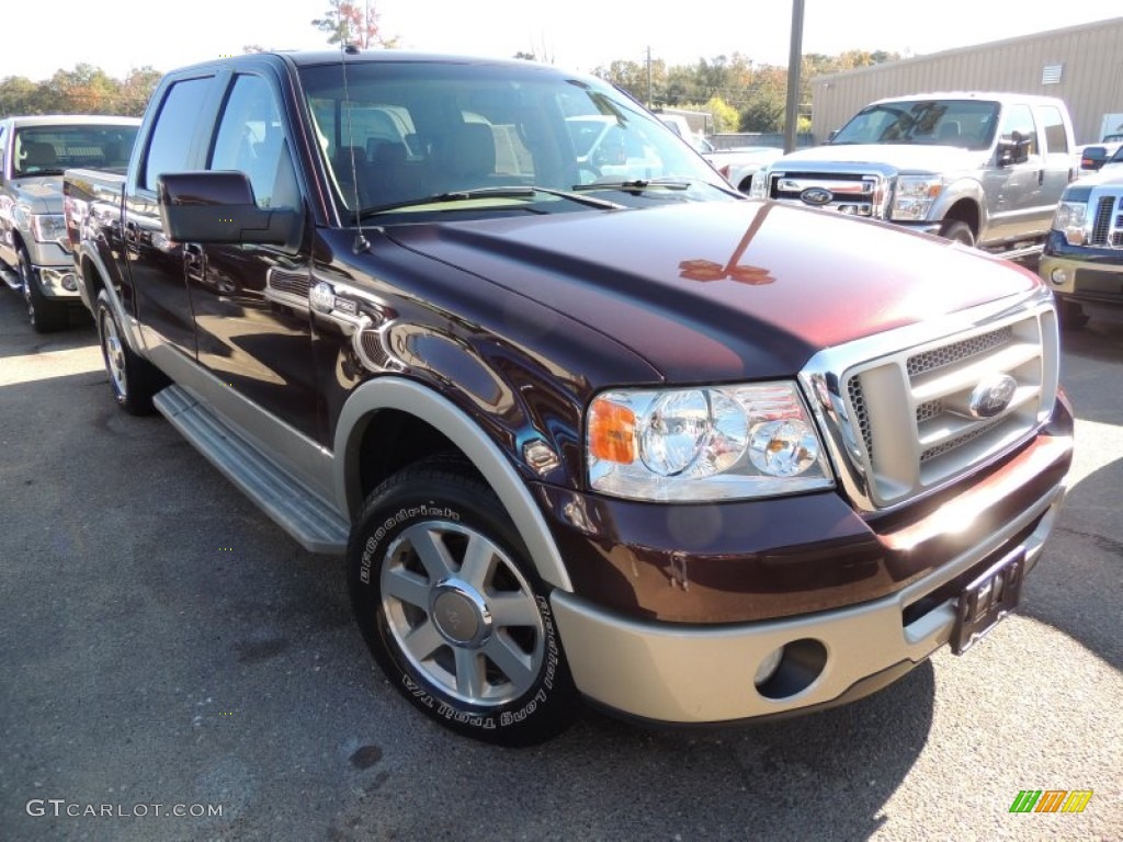 2008 F150 King Ranch SuperCrew - Mahogany Metallic / Tan/Castaño Leather photo #1