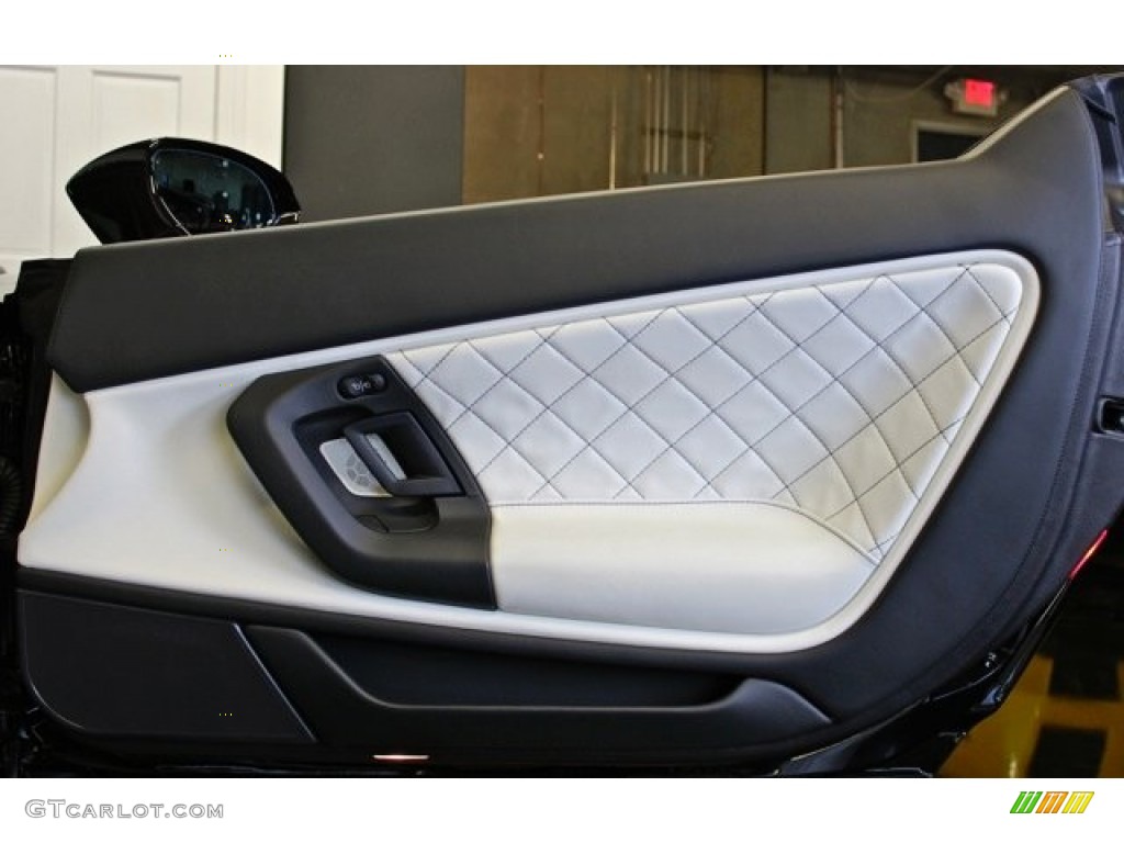 2008 Lamborghini Gallardo Spyder Nero Perseus/Bianco Polar Door Panel Photo #73367138