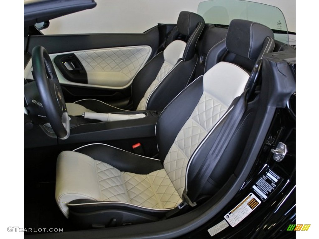 Nero Perseus/Bianco Polar Interior 2008 Lamborghini Gallardo Spyder Photo #73367198