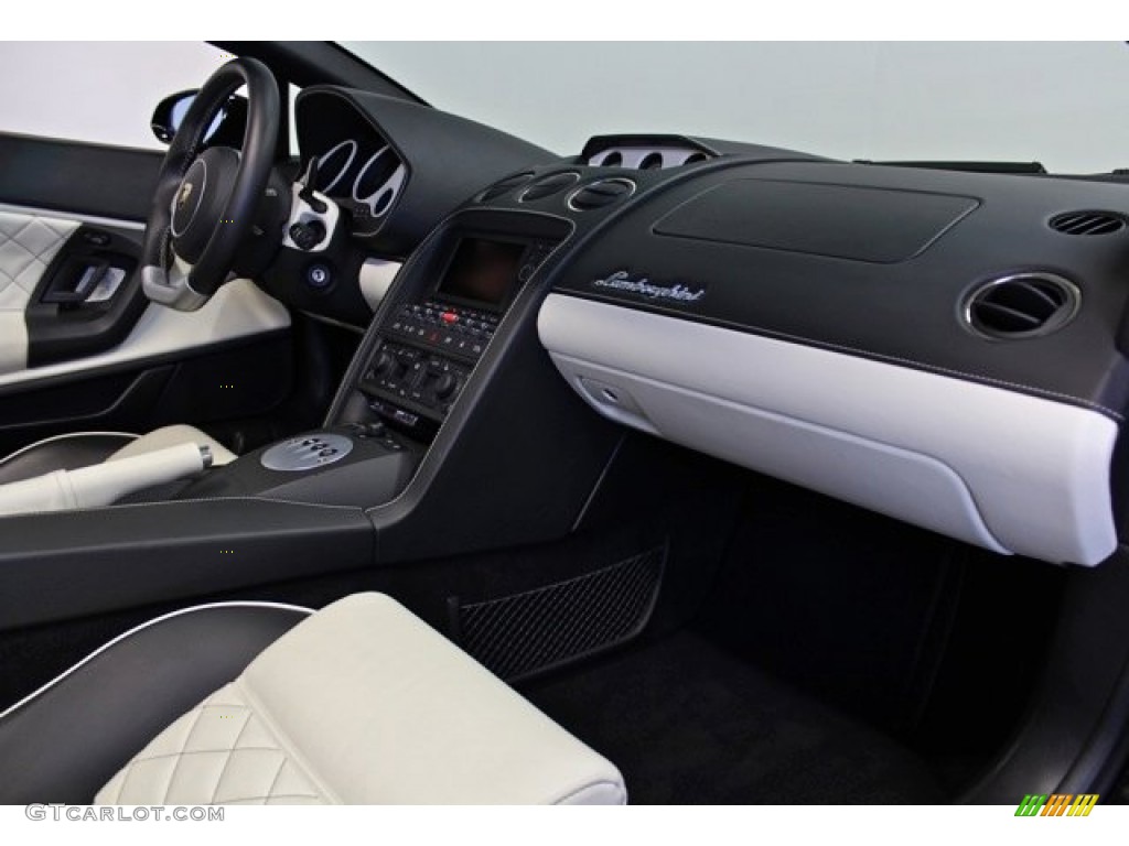 2008 Lamborghini Gallardo Spyder Nero Perseus/Bianco Polar Dashboard Photo #73367300