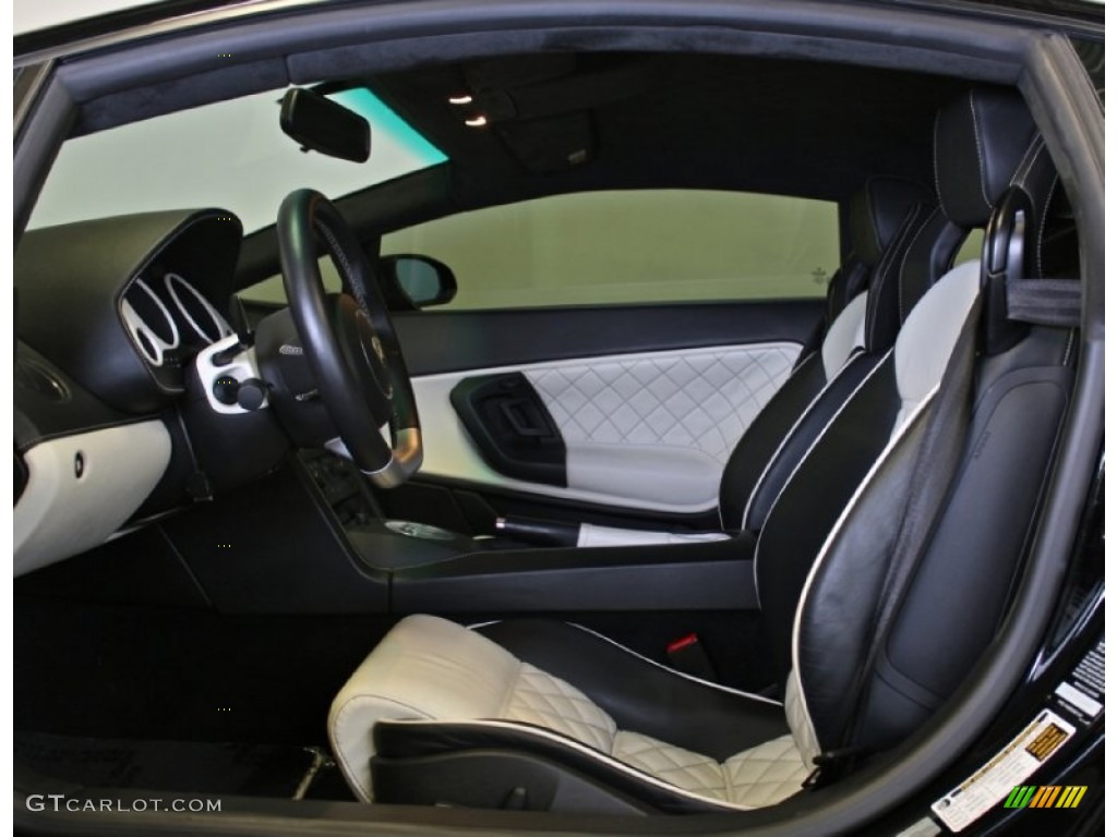 Nero Perseus/Bianco Polar Interior 2007 Lamborghini Gallardo Nera E-Gear Photo #73367996