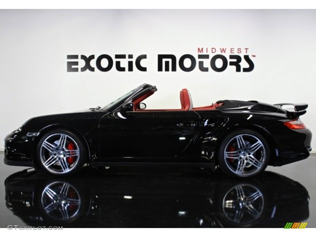 2008 911 Turbo Cabriolet - Black / Carrera Red photo #1