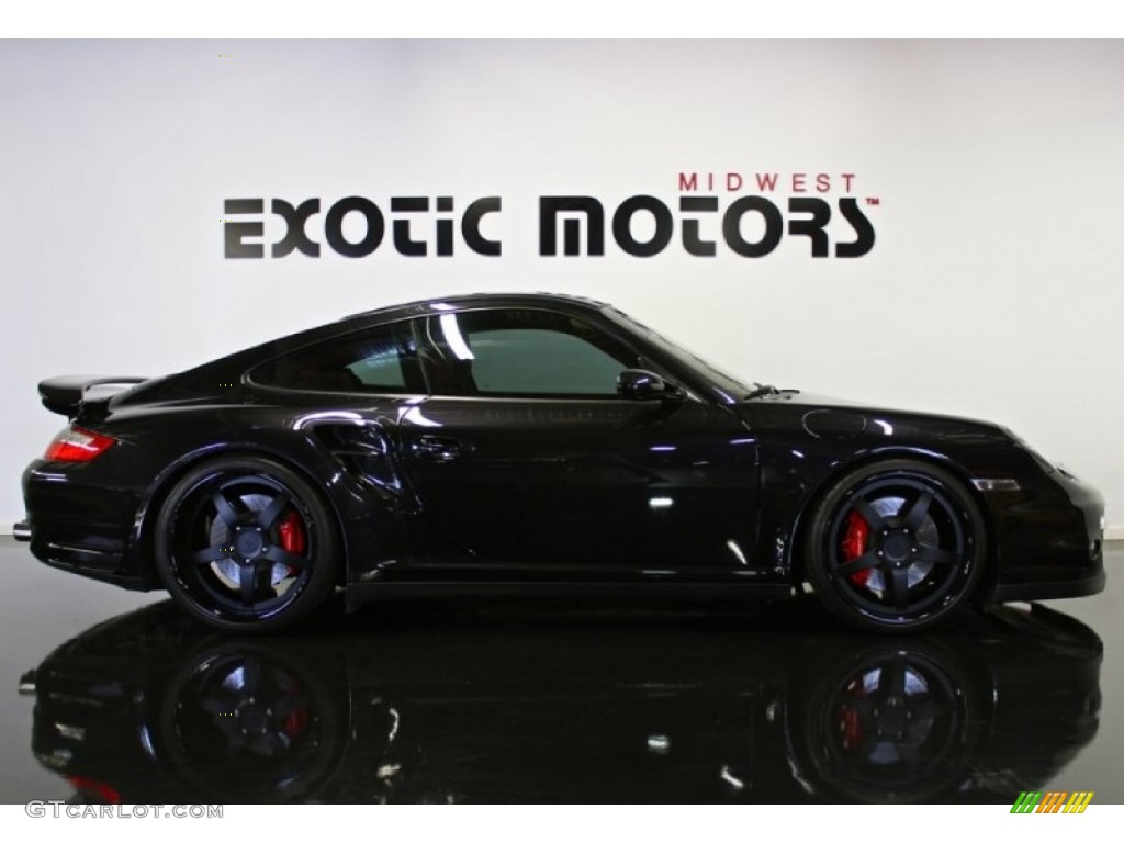 2007 911 Turbo Coupe - Basalt Black Metallic / Terracotta photo #2
