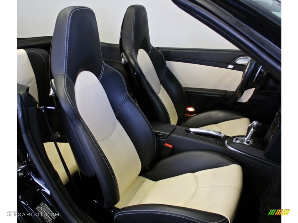 Black/Cream Interior 2011 Porsche 911 Turbo S Cabriolet Photo #73371702