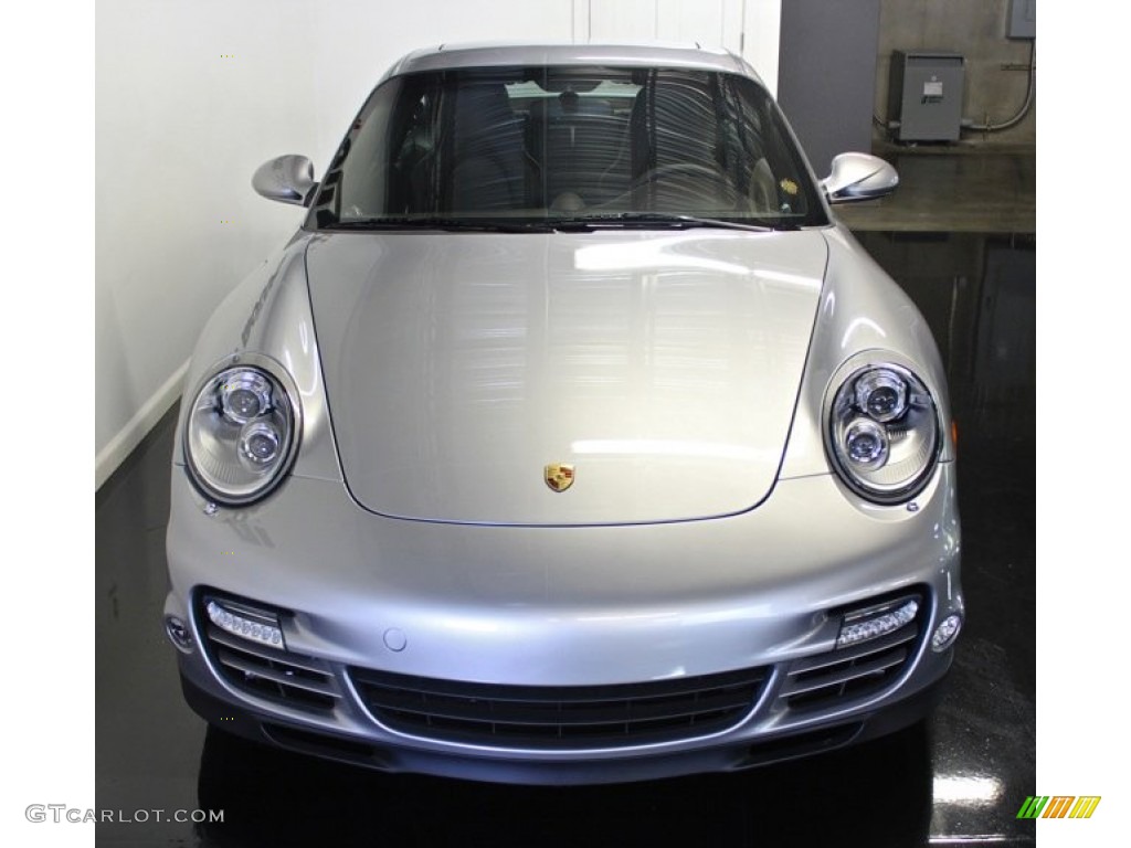 GT Silver Metallic 2011 Porsche 911 Turbo Coupe Exterior Photo #73372193