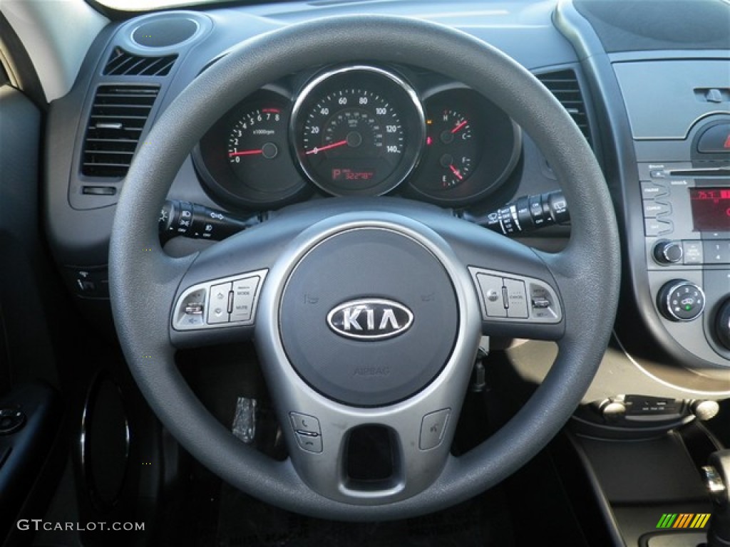 2010 Kia Soul + Black Soul Logo Cloth Steering Wheel Photo #73372805