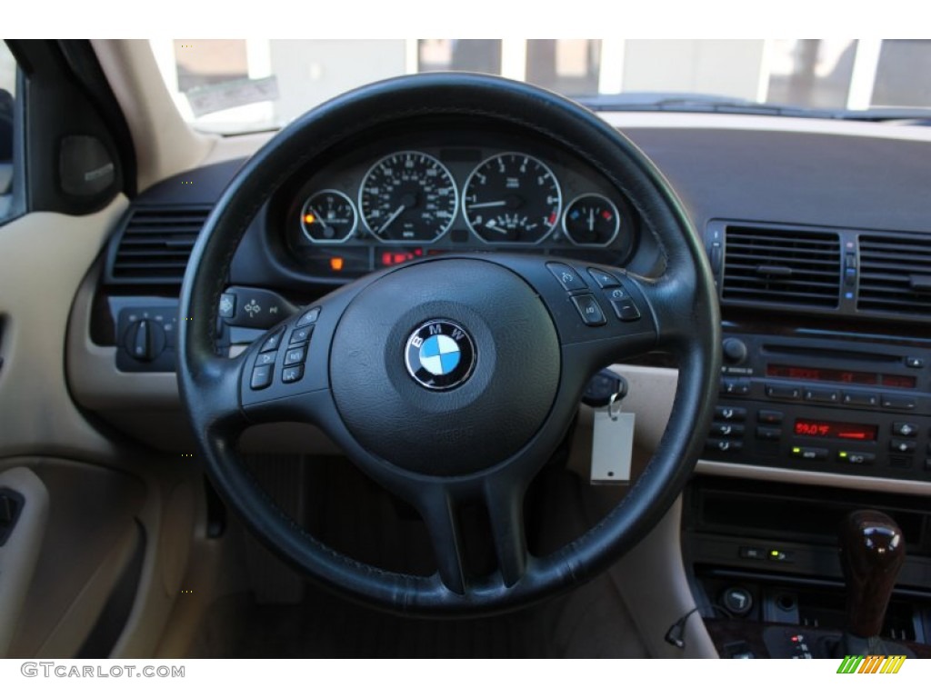 2004 BMW 3 Series 330i Sedan Sand Steering Wheel Photo #73373821