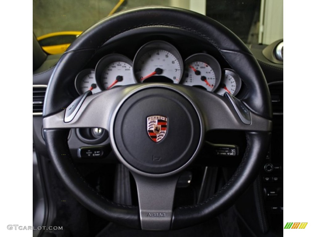 2009 Porsche 911 Carrera 4S Coupe Black Steering Wheel Photo #73374082
