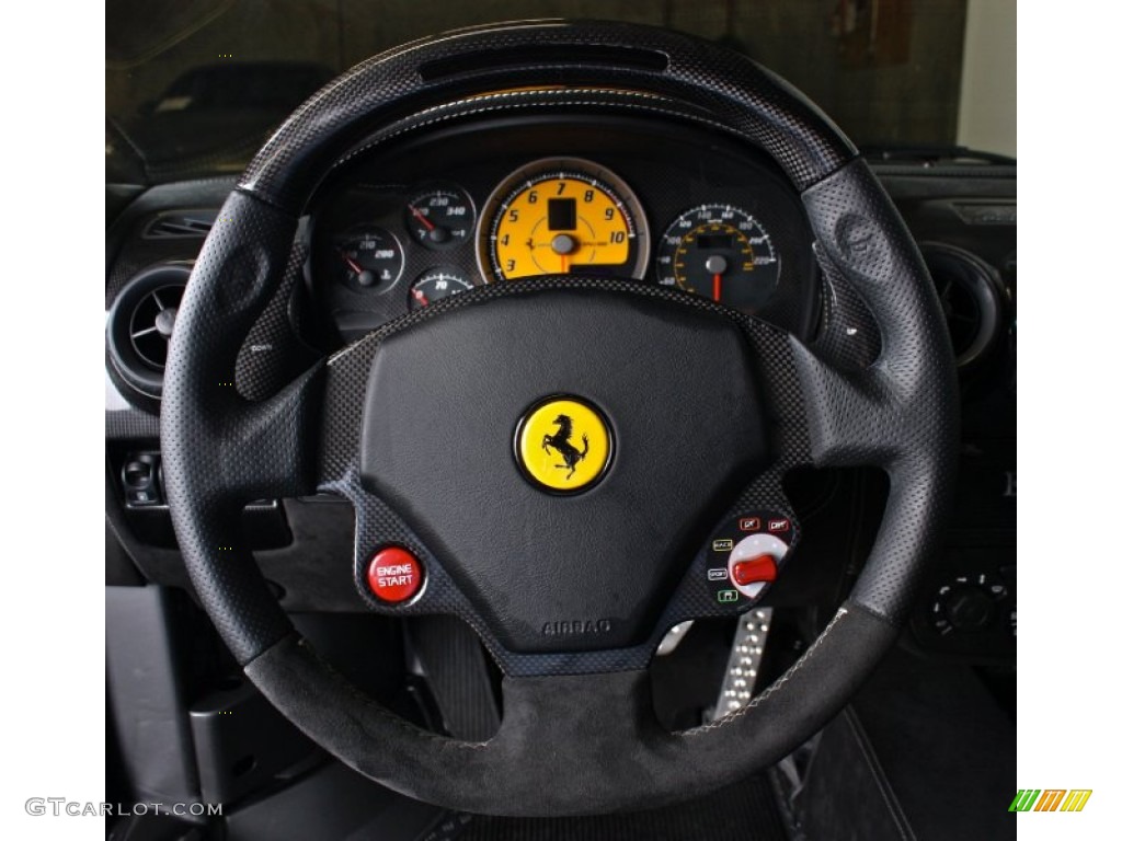 2008 Ferrari F430 Scuderia Coupe Black Steering Wheel Photo #73377395