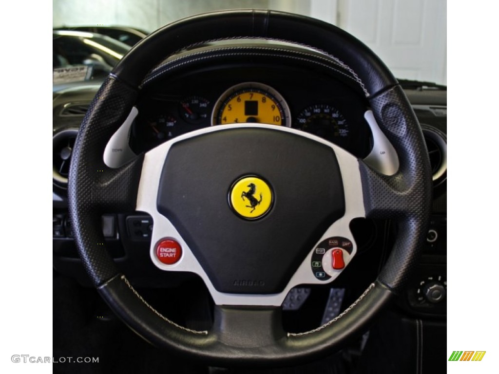 2008 Ferrari F430 Spider F1 Black Steering Wheel Photo #73378943