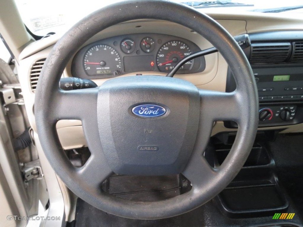 2007 Ford Ranger XL Regular Cab Medium Pebble Tan Steering Wheel Photo #73381287