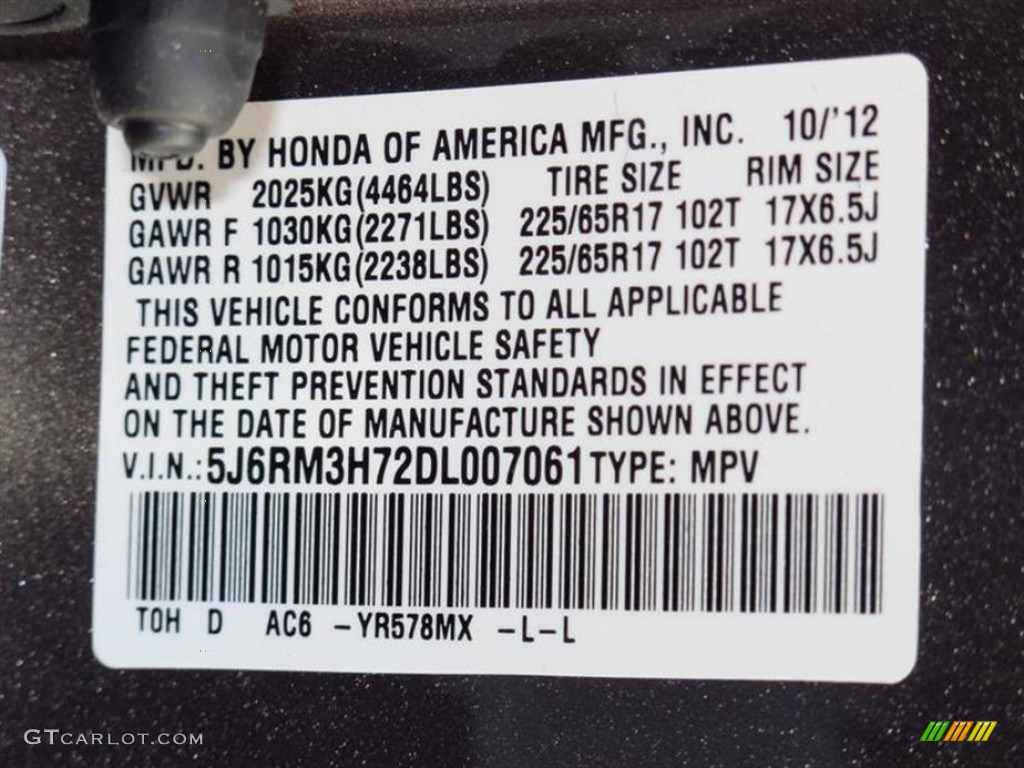 2013 CR-V EX-L - Urban Titanium Metallic / Beige photo #10