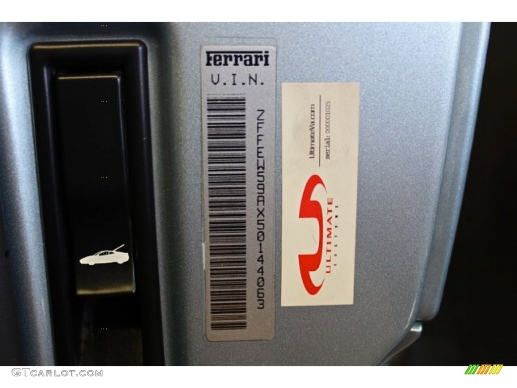 2005 Ferrari F430 Spider F1 Info Tag Photo #73382797