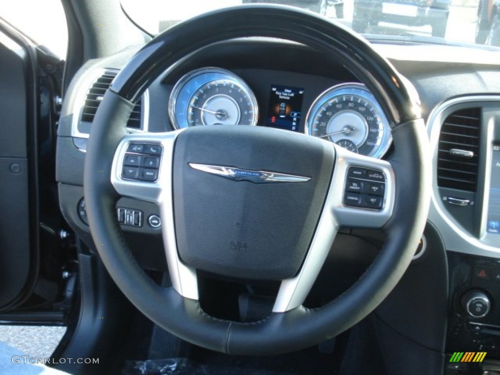 2013 Chrysler 300 C AWD Black Steering Wheel Photo #73382936