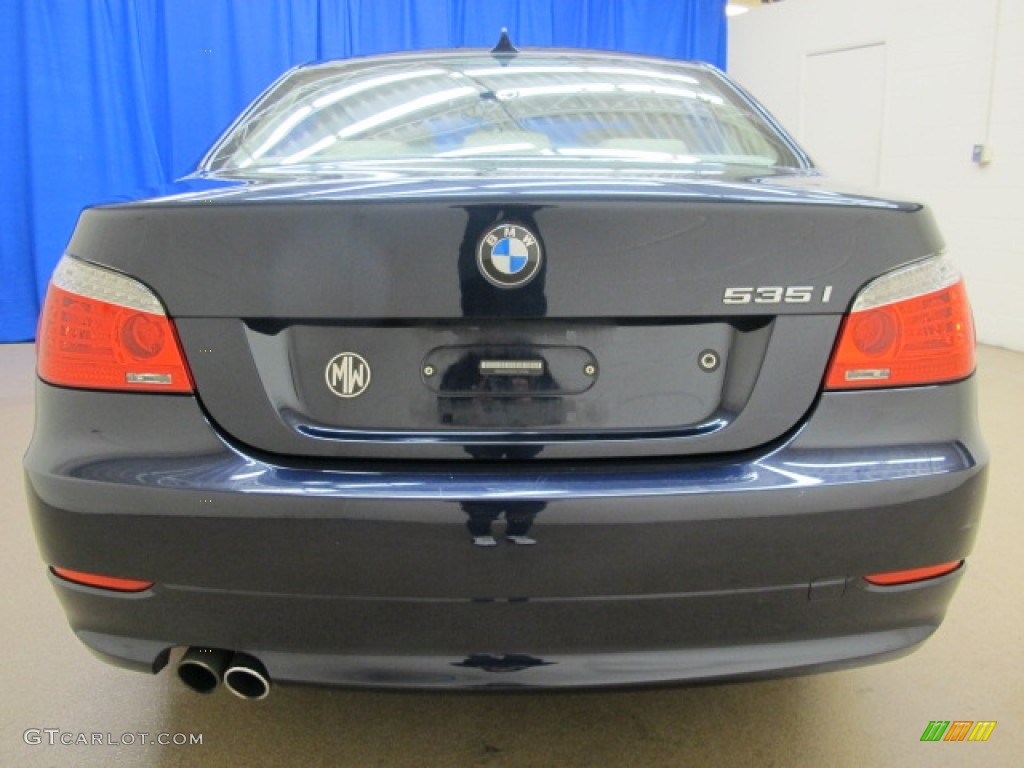 2009 5 Series 535xi Sedan - Monaco Blue Metallic / Cream Beige photo #7