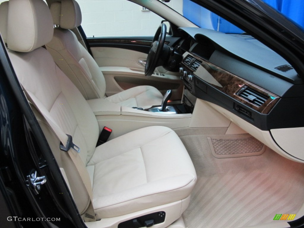 2009 5 Series 535xi Sedan - Monaco Blue Metallic / Cream Beige photo #23