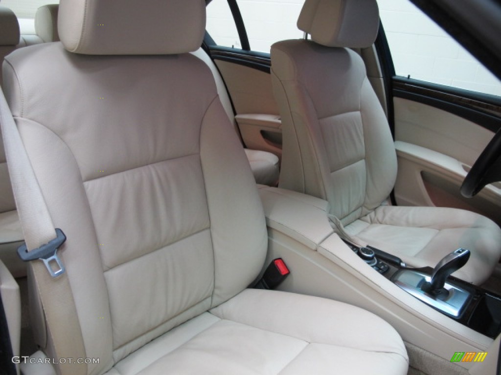 2009 5 Series 535xi Sedan - Monaco Blue Metallic / Cream Beige photo #24
