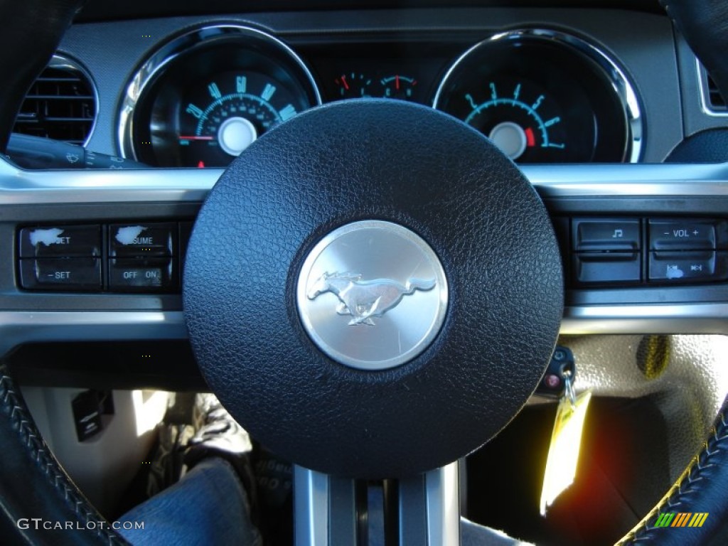 2010 Mustang V6 Coupe - Grabber Blue / Stone photo #21