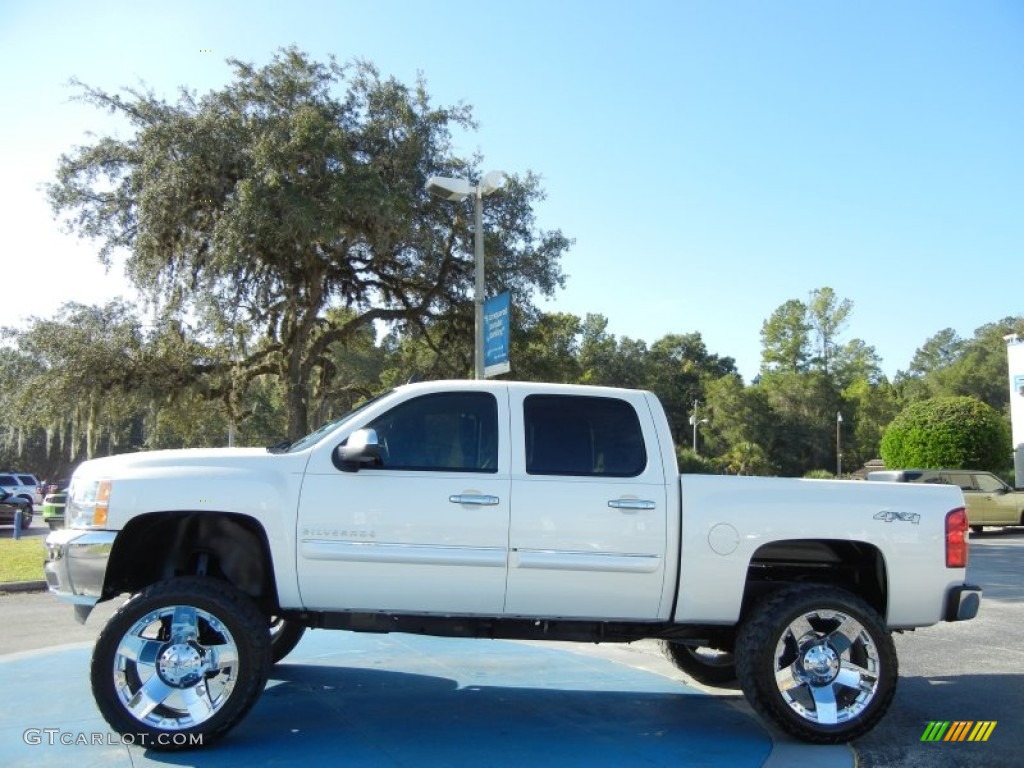 White Diamond Tricoat 2012 Chevrolet Silverado 1500 LT Crew Cab 4x4 Exterior Photo #73388465