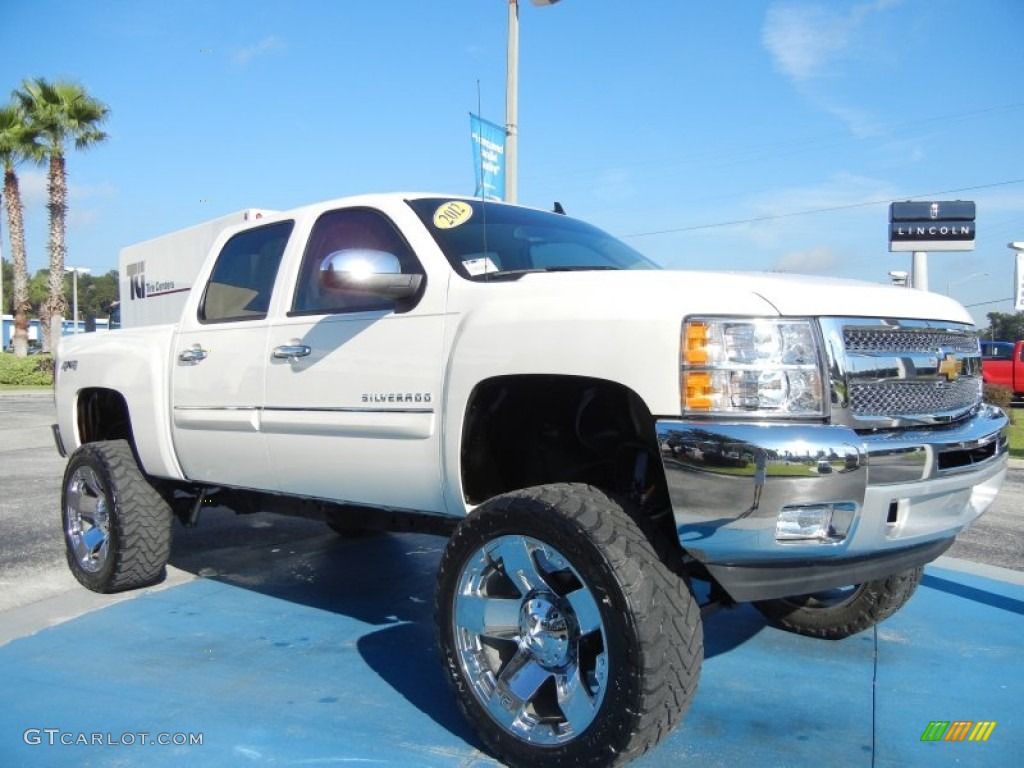 White Diamond Tricoat 2012 Chevrolet Silverado 1500 LT Crew Cab 4x4 Exterior Photo #73388588
